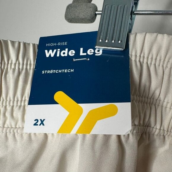 NWT Old Navy Wide Leg StretchTech Womens 2X Beige Pants Dry Quick Pockets Beachy - Picture 9 of 12